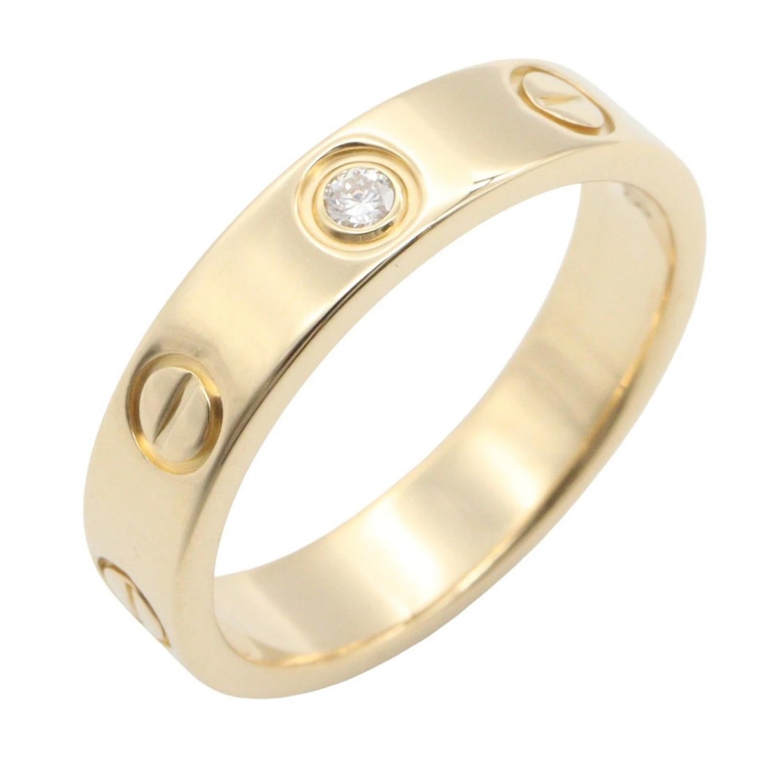 CARTIER MINI LOVE 1P DIAMOND RING 18KYG: CARTIER Mini Love 1P Diamond Ring 18KYG Brand: CARTIER Type/Style: Ring Material: K18 (Yellow Gold) Main Stone Natural Color: Gold Size: 4.5 US Accessories: None Accessories Notice: When p