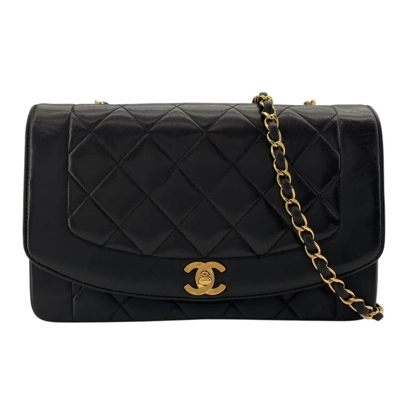 CHANEL DIANA 25 2SHOULDER BAG: CHANEL Diana 25 2Shoulder Bag Brand: CHANEL Type/Style: Shoulder Bag Material: lambskin Color: Black Gold Hardware Size: W9.8 x H6.3 x D2.8inch Accessories: None Accessories Notice: When p