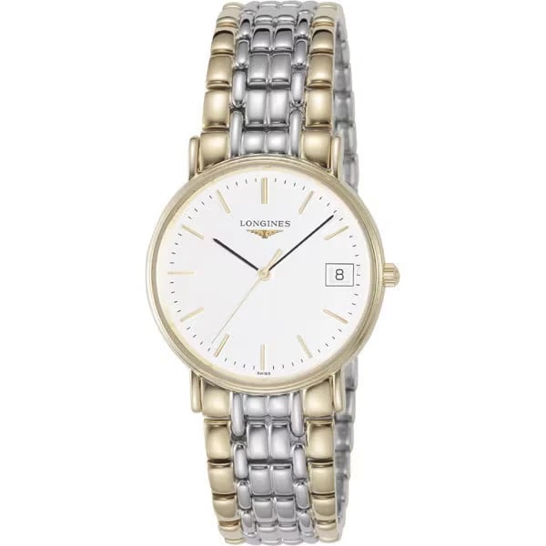 LONGINES PRESENCE SILVER X YELLOW GOLD WATCH: Longines Presence Silver x Yellow Gold Watch Brand: Longines Type/Style: Wristwatch Material: Case Stainless steel Color: Case Color Dial Color Silver Size: Case size: Approx. 33mm (excluding crown) B