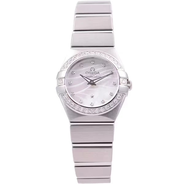 OMEGA CONSTELLATION QUARTZ WATCH: OMEGA Constellation Quartz Watch Brand: OMEGA Type/Style: Wristwatch Material: Case material: Stainless steel Color: Case Color Dial: White Size: Case size (mm): Diameter 24 Accessories: None