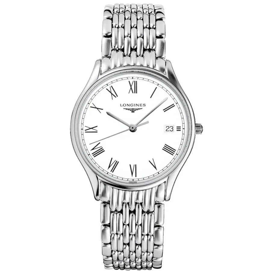 LONGINES REEL WHITE WATCH: Longines Reel White Watch Brand: Longines Type/Style: Wristwatch Material: Case/stainless steel, belt/stainless steel Color: Case Color Dial color: White Size: (HxWxD): approx. 35x35x6mm (excluding