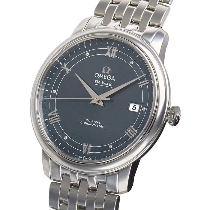 OMEGA DE VILLE PRESTIGE CO-AXIAL WATCH: Omega De Ville Prestige Co-Axial Watch Brand: OMEGA Type/Style: Wristwatch Material: Material (Main) Stainless Steel Color: Case Color Color Blue Size: Case Size 39.5mm Accessories: None A