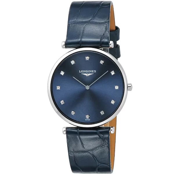 LONGINES STAINLESS STEEL WATCH: Longines Stainless steel Watch Brand: Longines Type/Style: Wristwatch Material: Case Material Stainless Steel Color: Case Color Dial Color Blue Size: Case Diameter 33 mm Case Thickness 5 mm Access