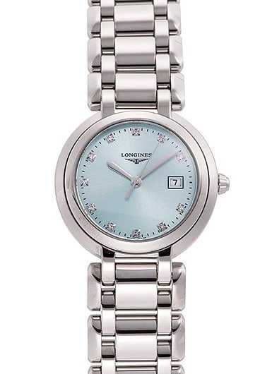LONGINES PRIMALUNA LIGHT BLUE BRAND WATCH: Longines PrimaLuna Light Blue Brand Watch Brand: Longines Type/Style: Wristwatch Material: Dial Material: Stainless Steel Color: Case Color Color: Light Blue Size: Case Diameter: 30mm Accessories: