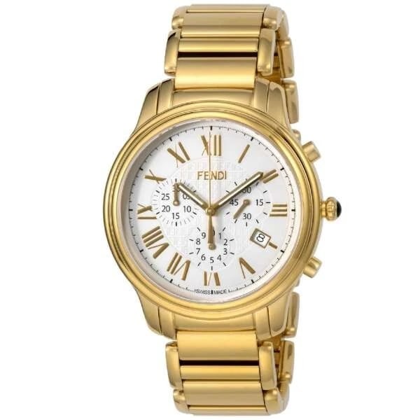 FENDI CLASSICOROUND CHRONOGRAPH WATCH: FENDI CLASSICOROUND CHRONOGRAPH Watch Brand: Fendi Type/Style: Wristwatch Material: Case material: Stainless steel Color: Case Color Dial color White Size: Size (length x width x thickness) Approx. 49