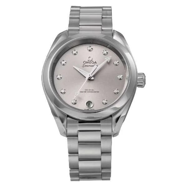 OMEGA SEAMASTER AQUA TERRA SILVER WATCH: Omega Seamaster Aqua Terra Silver Watch Brand: OMEGA Type/Style: Wristwatch Material: Case Stainless steel Color: Case Color Silver Size: [Case size] Height 34 x width 34 x thickness 12 mm [Wrist size