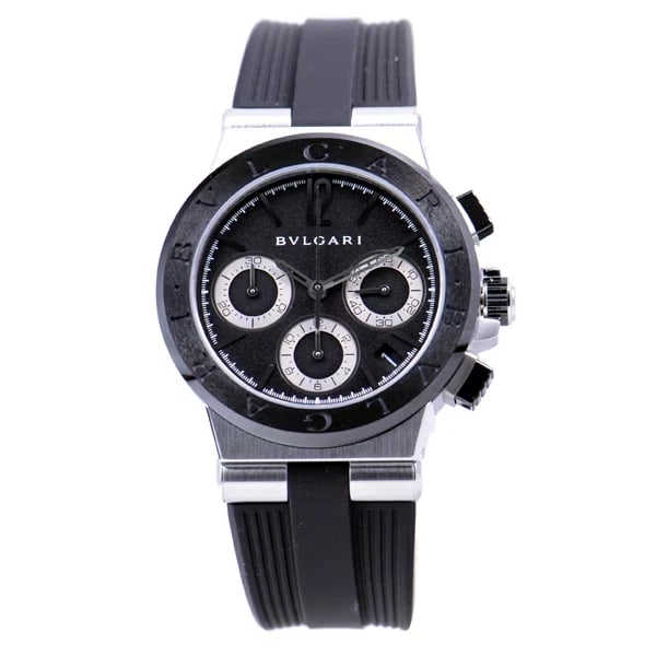 BVLGARI DIAGONO BLACK AUTOMATIC WATCH: BVLGARI DIAGONO Black Automatic Watch Brand: Bvlgari Type/Style: Wristwatch Material: Case Material: Stainless Steel/Ceramic Color: Case Color Dial Color: Black Size: Case Size (mm): 37 (H) x 37 (W)