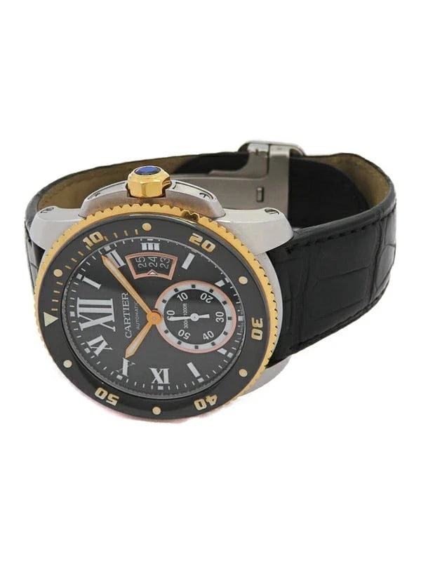 CARTIER CARTIER CALIBRE DE CARTIER DIVER CARBON WATCH: Cartier Cartier Calibre de Cartier Diver Carbon Watch Brand: Cartier Type/Style: Wristwatch Material: Case Material Case: Stainless steel, rose gold Color: Dial Color black Size: Case Size Size: Case: