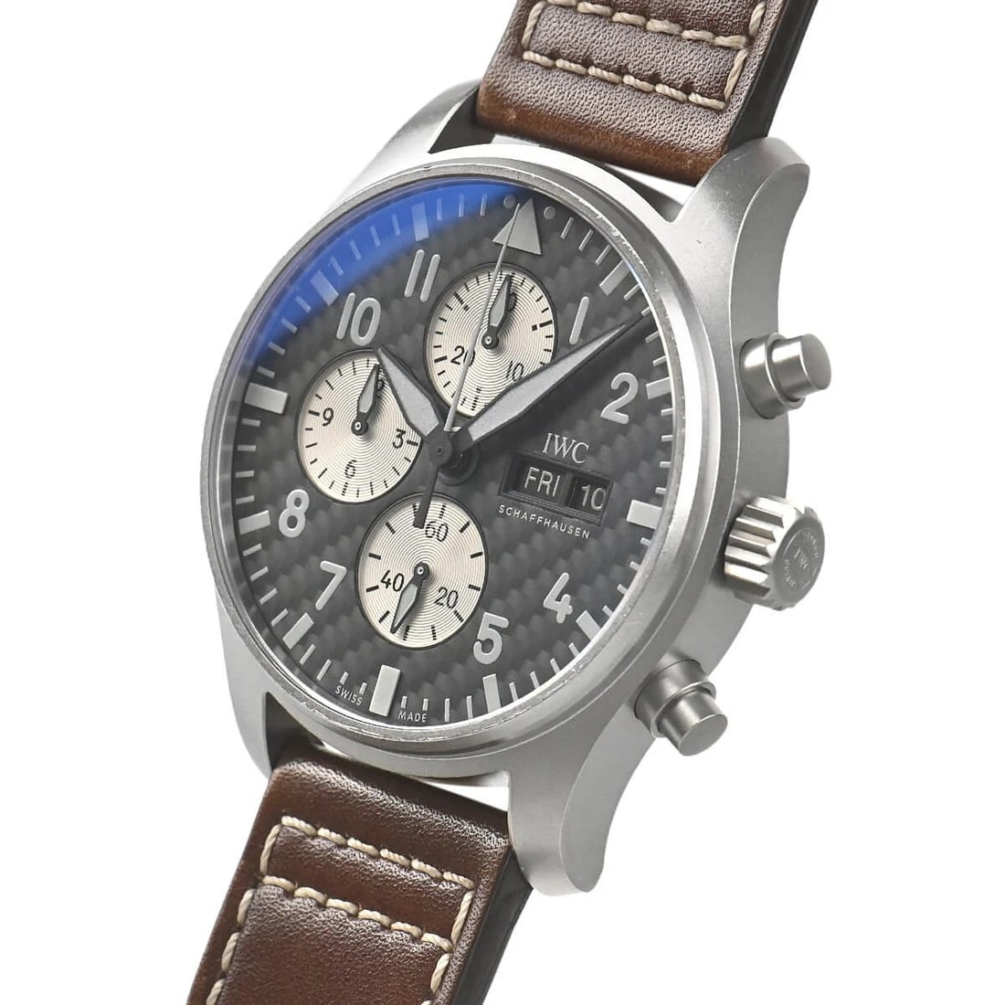 IWC PILOT'S WATCH CHRONOGRAPH AMG WATCH: IWC Pilot's Watch Chronograph AMG Watch Brand: IWC Type/Style: Wristwatch Material: Case Material titanium Color: Dial Color Black/Gray Size: Case Size Case Size: 43.0mm Accessories: None