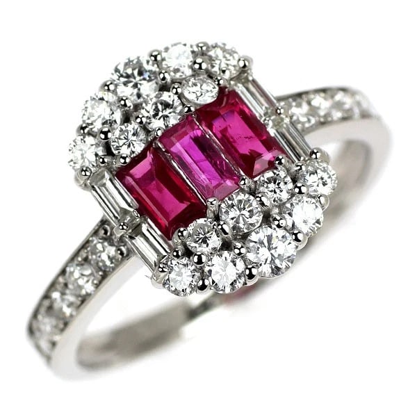 PT950 RUBY DIAMOND RING: Pt950 ruby diamond ring Brand: None Type/Style: rings Material: Pt950 Main Stone Ruby Color: PT Size: 6 US Accessories: None Accessories Notice: When purchasing pre-owned goods, please ref