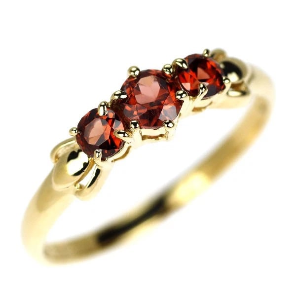 K18YG GARNET RING: K18YG garnet ring Brand: None Type/Style: rings Material: K18YG Main Stone garnet Color: YG Size: 5.5 - 5.75 US Accessories: None Accessories Notice: When purchasing pre-owned goods, please refer to