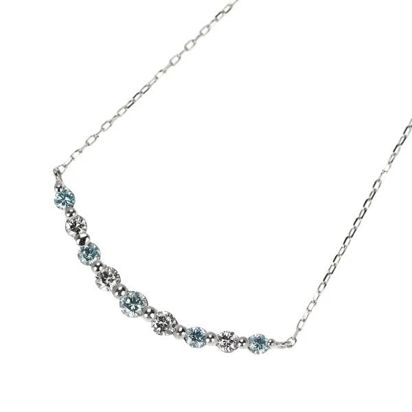 K18WG TREAT BLUE/COLLARLESS DIAMOND PENDANT NECKLACE: K18WG Treat Blue/Collarless Diamond Pendant Necklace Brand: None Type/Style: pendant necklace Material: K18WG Color: WG Size: Necklace: Chain Length 42 Width/Thickness22.2 Accessories: None