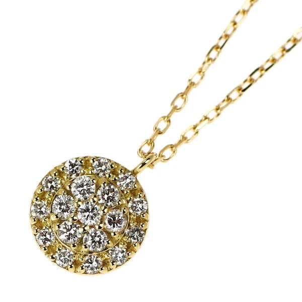 KOKOSHNIK K18YG DIAMOND PENDANT NECKLACE: Kokoshnik K18YG diamond pendant necklace Brand: None Type/Style: pendant necklace Material: K18YG Color: YG Size: Necklace: Chain Length 43 Width/Thickness6.8 Accessories: None Accessories Notice: