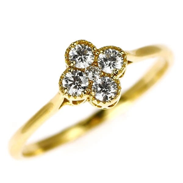 K18YG DIAMOND RING: K18YG diamond ring Brand: None Type/Style: rings Material: K18YG Color: YG Size: 4 US Accessories: None Accessories Notice: When purchasing pre-owned goods, please refer to the photos of the items to