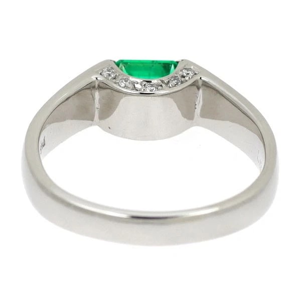 PT900 EMERALD DIAMOND RING - 2