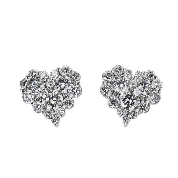 K18WG HEART DIAMOND EARRINGS: K18WG heart diamond earrings Brand: None Type/Style: piercing Material: K18WG Color: WG Size: Length/Width/Diameter9.1 Accessories: None Accessories Notice: When purchasing pre-owned goods
