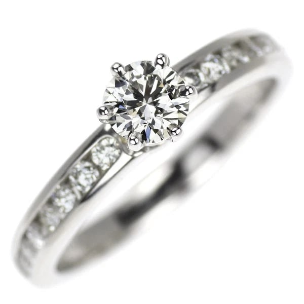 TIFFANY PT950 DIAMOND RING: Tiffany Pt950 Diamond Ring Brand: Tiffany Type/Style: rings Material: Pt950 Color: PT Size: 4.5 US Accessories: None Accessories Notice: When purchasing pre-owned goods, please refer to th