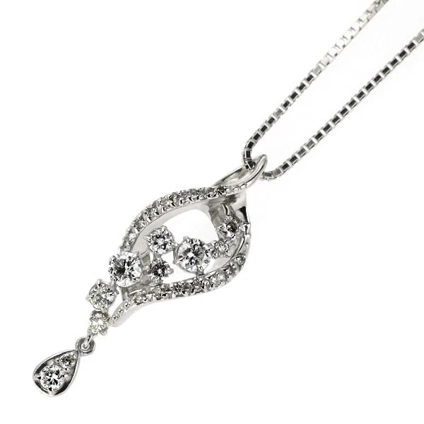 K18WG DIAMOND PENDANT NECKLACE: K18WG DIAMOND PENDANT NECKLACE Brand: None Type/Style: pendant necklace Material: K18WG Color: WG Size: Necklace: Chain Length ?45 Width/Thickness8.5 Accessories: None Accessories Notice: When