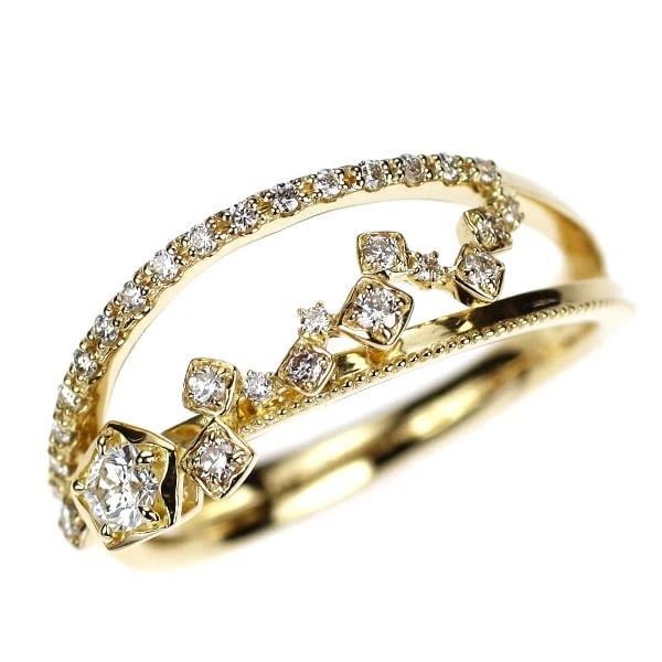 WISH UPON A STAR K18YG DIAMOND RING: wish upon a star K18YG diamond ring Brand: Wish upon a star Type/Style: rings Material: K18YG Color: YG Size: 6.25 - 6.5 US Accessories: None Accessories Notice: When purchasing pre-owned goods,