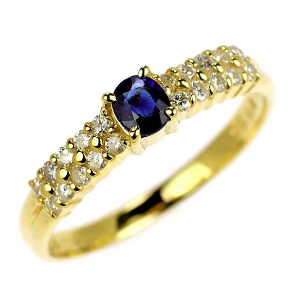 K18YG SAPPHIRE DIAMOND RING: K18YG Sapphire Diamond Ring Brand: None Type/Style: rings Material: K18YG Main Stone sapphires Color: YG Size: 6.75 - 7 US Accessories: None Accessories Notice: When purchasing pre-owned goods,