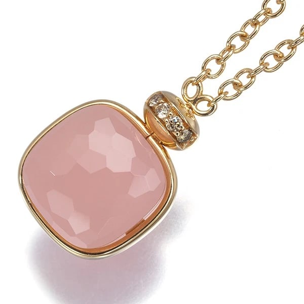 POMELLATO ROSE QUARTZ BROWN DIAMOND NUDO NECKLACE 18K 750 ROSE GOLD: Pomellato Rose Quartz Brown Diamond Nudo Necklace 18K 750 Rose Gold Brand: Pomellato Type/Style: Necklace Material: 18K 750 Rose Gold Main Stone Natural Color: Rose Gold Size: Necklace length: 37 / 39