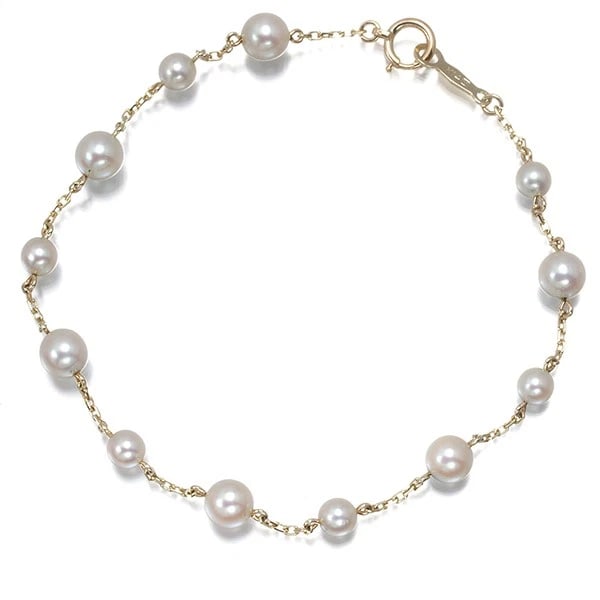 MIKIMOTO BABY AKOYA PEARL STATION BRACELET 14K 585 YELLOW GOLD: Mikimoto Baby Akoya Pearl Station Bracelet 14K 585 Yellow Gold Brand: MIKIMOTO Type/Style: Bracelet Material: 14K 585 Yellow Gold Main Stone Cultured Color: Yellow Gold Size: Inner circumference: 17cm