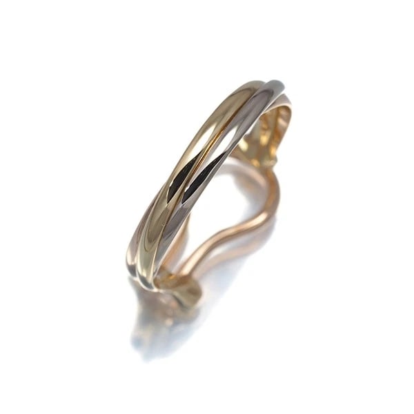CARTIER TRINITY 3COLOR HOOP SINGLE EARRING 18K 750 YELLOW WHITE ROSE GOLD: Cartier Trinity 3color Hoop Single Earring 18K 750 Yellow White Rose Gold Brand: Cartier Type/Style: Single Earring Material: 18K 750 Yellow White Rose Gold Color: YG RG WG Size: Design size: length 1
