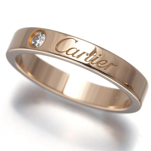 CARTIER DIAMOND C DE CARTIER 1P RING 18K 750 ROSE GOLD: Cartier Diamond C de Cartier 1P Ring 18K 750 Rose Gold Brand: Cartier Type/Style: Ring Material: 18K 750 Rose Gold Main Stone Natural Color: Rose Gold Size: US 4 - 4.25 Accessories: None A