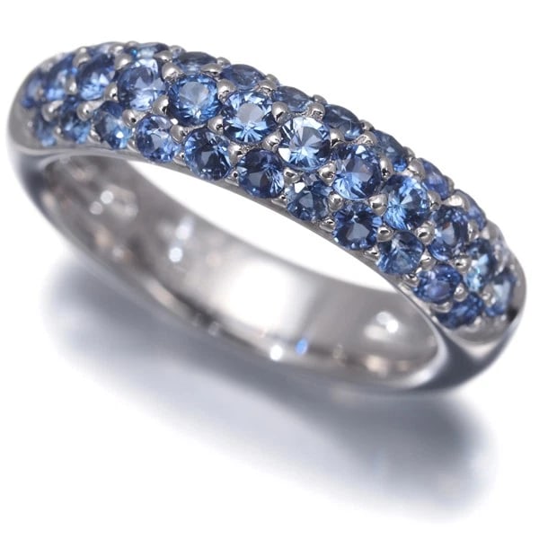 RUGIADA SAPPHIRE PAVED RING 18K 750 WHITE GOLD: RUGIADA Sapphire Paved Ring 18K 750 White Gold Brand: RUGIADA Type/Style: Ring Material: 18K 750 White Gold Main Stone Natural Color: White Gold Size: US 6-6.25 Accessories: None Accessori
