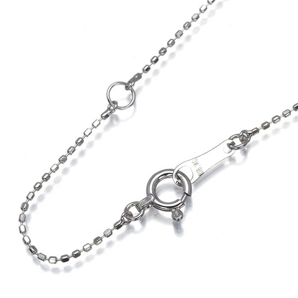 CUT BALL BEAD CHAIN NECKLACE 18K 750 WHITE GOLD: Cut Ball Bead Chain Necklace 18K 750 White Gold Brand: Unbranded Type/Style: Necklace Material: 18K 750 White Gold Color: White Gold Size: Necklace length: 36 / 40cmNecklace width: 0.8mmClasp width: 2