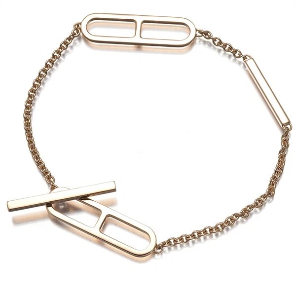 HERMES EVER CHAINE D'ANCRE SH ENGRAVED BRACELET 18K 750 ROSE GOLD: HERMES Ever Chaine d'Ancre SH Engraved Bracelet 18K 750 Rose Gold Brand: HERMES Type/Style: Bracelet Material: 18K 750 Rose Gold Color: Rose Gold Size: Inner circumference: 15.5cmDesign width: 6.6mm