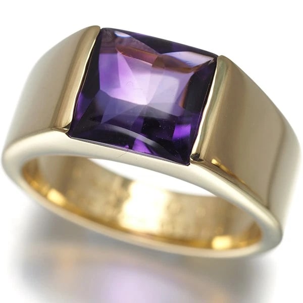 CARTIER AMETHYST TANK RING 18K 750 YELLOW GOLD: Cartier Amethyst Tank Ring 18K 750 Yellow Gold Brand: Cartier Type/Style: Ring Material: 18K 750 Yellow Gold Main Stone Natural Color: Yellow Gold Size: US 5.5 - 5.75 Accessories: None Acc