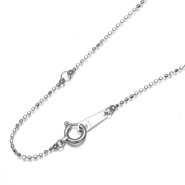 CUT BALL BEAD CHAIN NECKLACE 18K 750 WHITE GOLD: Cut Ball Bead Chain Necklace 18K 750 White Gold Brand: Unbranded Type/Style: Necklace Material: 18K 750 White Gold Color: White Gold Size: Necklace length: 36 / 40cmNecklace width: 0.8mmClasp width: 2