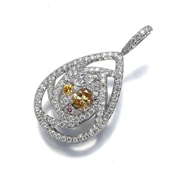 DIAMOND TEARDROP PENDANT 18K WG: Diamond Teardrop Pendant 18K WG Brand: Unbranded Type/Style: Pendant Material: 18K 750 Yellow Gold Main Stone Natural Color: Yellow Gold Size: Design size: 27.0 x 14.0mmBail inner diameter: 4.0 x 1.8m