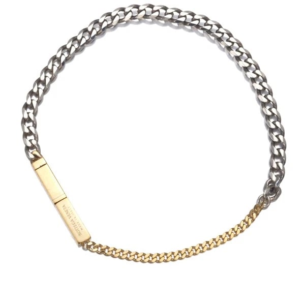 BOTTEGA VENETA CURB CHAIN M ENGRAVED BRACELET 925 STERLING SILVER: BOTTEGA VENETA Curb Chain M Engraved Bracelet 925 Sterling Silver Brand: BOTTEGA VENETA Type/Style: Bracelet Material: 925 Sterling Silver Color: Silver Size: Inner circumference: 20.5cmBracelet Width