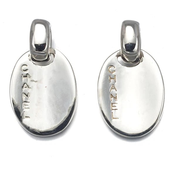 CHANEL EARRINGS 925 STERLING SILVER: CHANEL Earrings 925 Sterling Silver Brand: CHANEL Type/Style: Earrings Material: 925 Sterling Silver Color: Silver Size: Design size: 24.8 x 14.0mm Accessories: None Accessories Notice: Wh