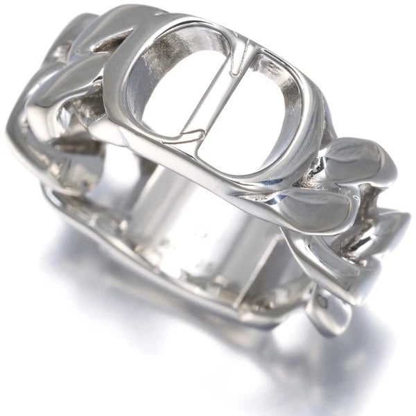 CHRISTIAN DIOR CD ICON CHAIN LINK S ENGRAVED RING SILVER 925: Christian Dior CD Icon Chain Link S Engraved Ring Silver 925 Brand: Christian Dior Type/Style: Ring Material: Silver 925 Color: Silver Size: US 8.5 Accessories: None Accessories Notice: Wh