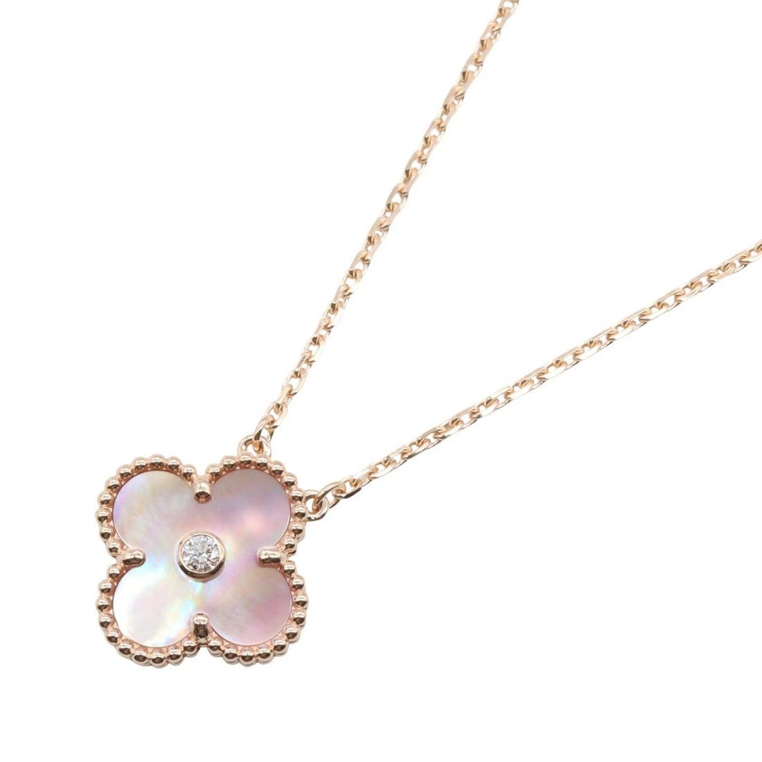 VAN CLEEF & ARPELS ALHAMBRA NECKLACE: Van Cleef & Arpels Alhambra Necklace Brand: Van Cleef & Arpels Type/Style: Necklace Material: K18PG?Rose Gold? Main Stone Natural Color: Gold Size: Neck rotation?37/41.5cm(14.6") Motif W?15mm x H?15mm