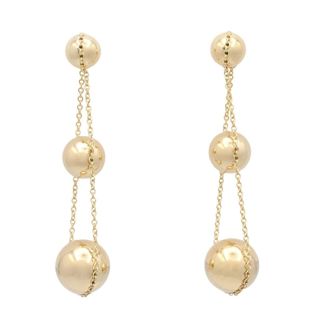 TIFFANY?CO HARDWARE TRIPLE DROP PIERCED EARRINGS: TIFFANY?CO Hardware Triple Drop Pierced earrings Brand: TIFFANY?CO Type/Style: Pierced earrings Material: K18 (Yellow Gold) Color: Gold Size: 50mm x 13.6mm(2.0" x 0.5") Accessories: None A