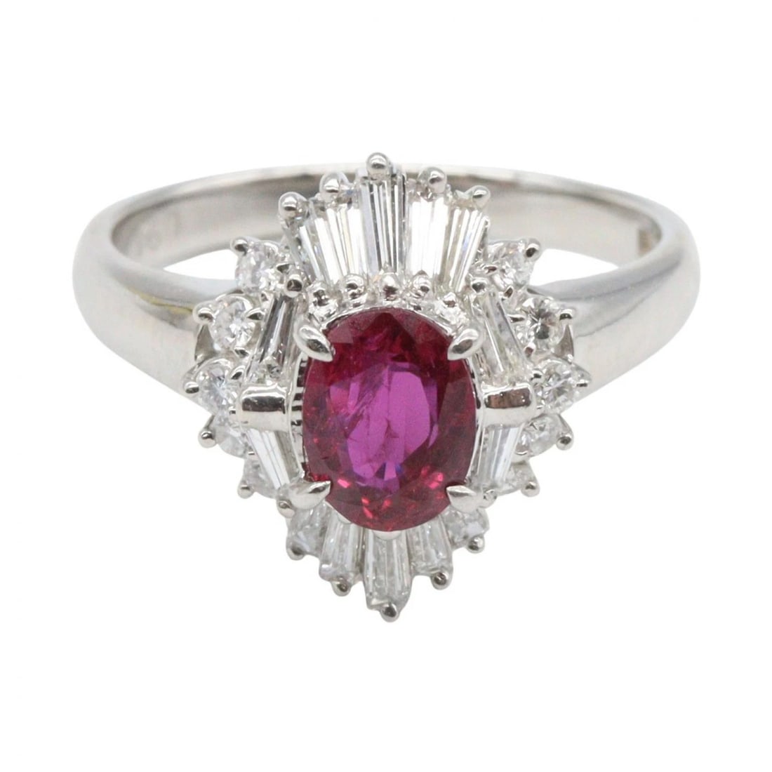 JEWELRY RUBY DIAMOND RING PT900 - 2