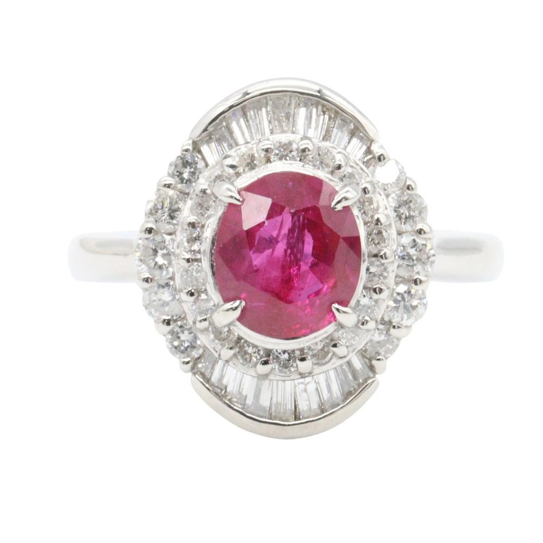 JEWELRY RUBY DIAMOND RING PT900 - 2