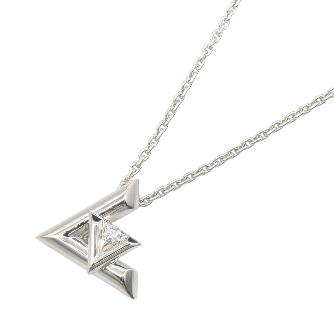 LOUIS VUITTON PENDENTIF VOLT ONE GM DIAMOND NECKLACE: LOUIS VUITTON Pendentif Volt One GM Diamond Necklace Brand: LOUIS VUITTON Type/Style: Necklace Material: K18WG?White Gold? Main Stone Natural Color: Silver Size: Neck rotation?48.5~58.5cm(19.1")