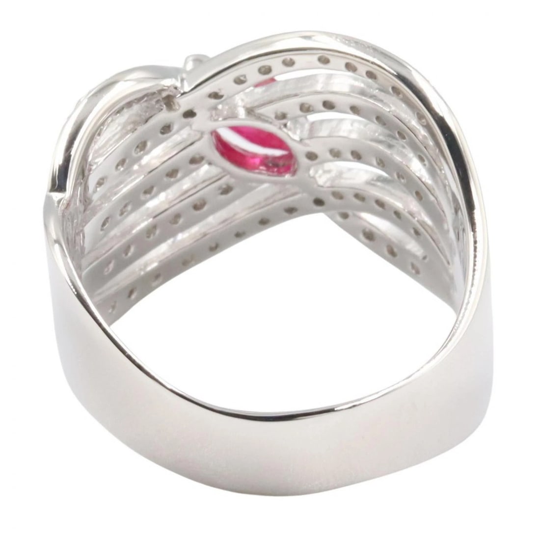JEWELRY RUBY DIAMOND RING 18KWG - 3