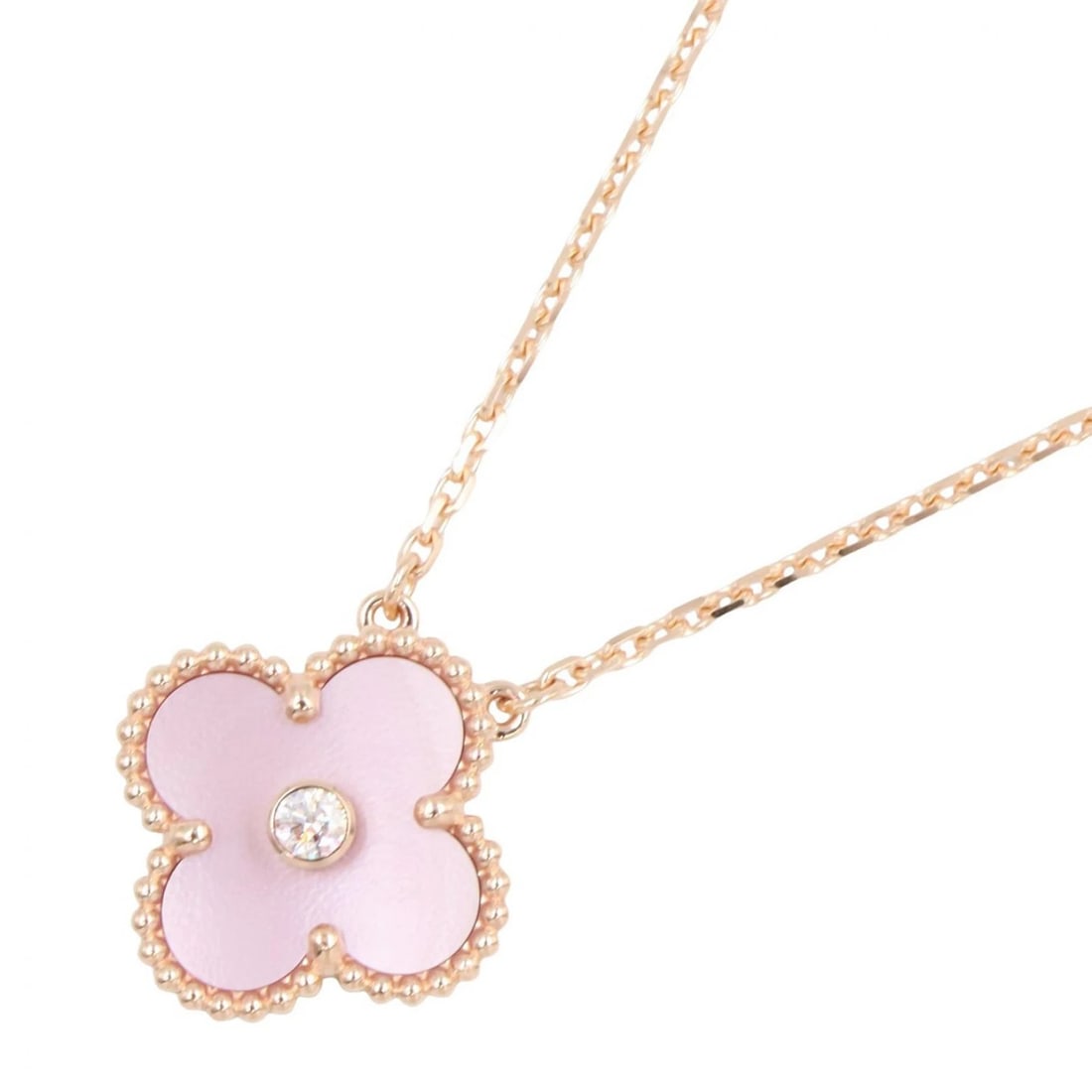VAN CLEEF & ARPELS ALHAMBRA NECKLACE: Van Cleef & Arpels Alhambra Necklace Brand: Van Cleef & Arpels Type/Style: Necklace Material: K18PG?Rose Gold? Color: Gold Size: Neck rotation?37/41.5cm(14.6") Motif W?15mm x H?15mm(0.6" x 0.6") A