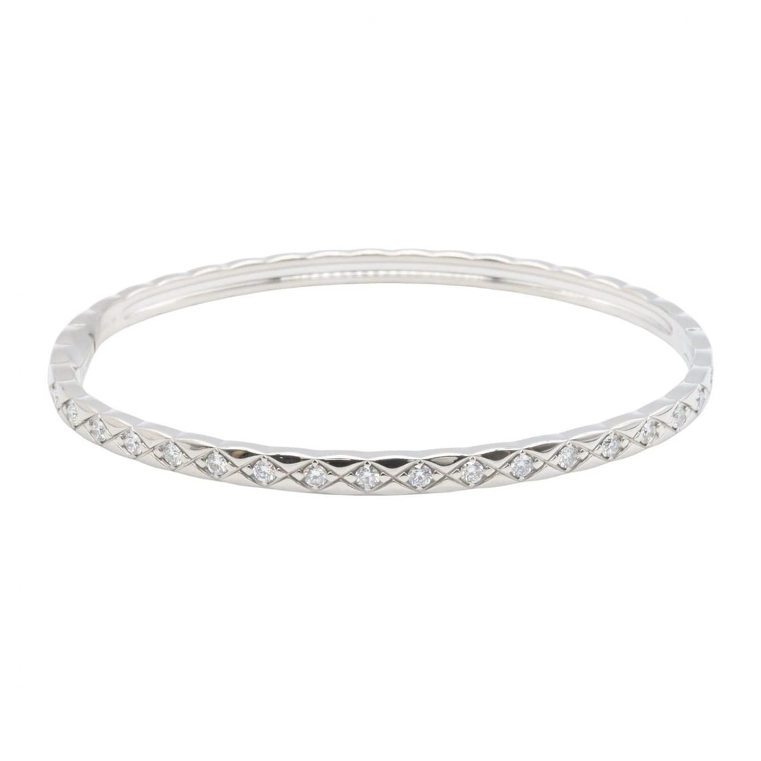 CHANEL COCO CRUSH DIAMOND BRACELET: CHANEL Coco Crush Diamond Bracelet Brand: CHANEL Type/Style: Bracelet Material: K18WG?White Gold? Main Stone Natural Color: Silver Size: Band Length?16.5cm(6.5") Accessories: None Accessories Notice: