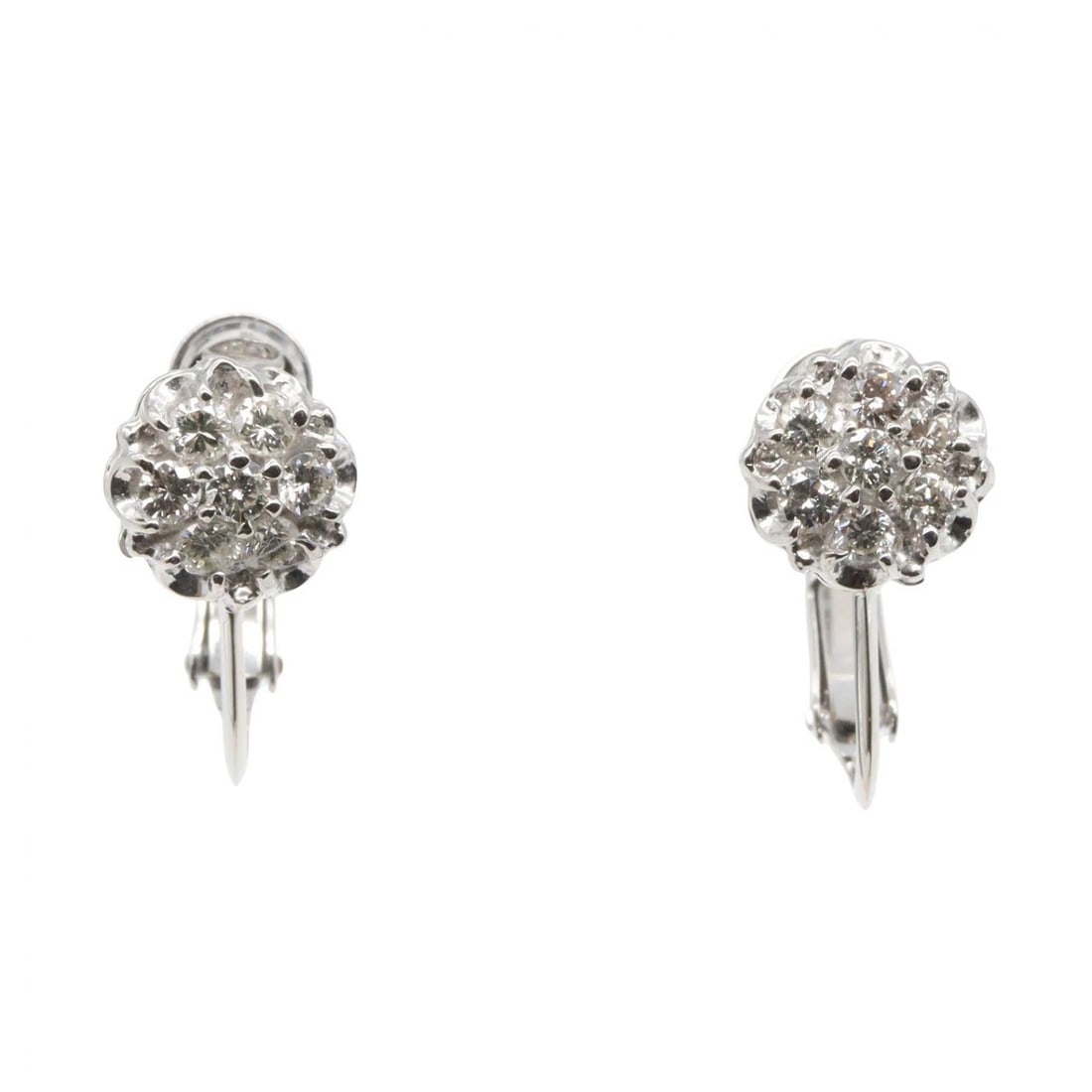 JEWELRY DIAMOND CLIP-ON EARRINGS 18KWG: JEWELRY Diamond Clip-on Earrings 18KWG Brand: JEWELRY Type/Style: Earring Material: K14WG Color: Silver Size: 8mm x 8mm(0.3" x 0.3") Accessories: None Accessories Notice: When purchasing p