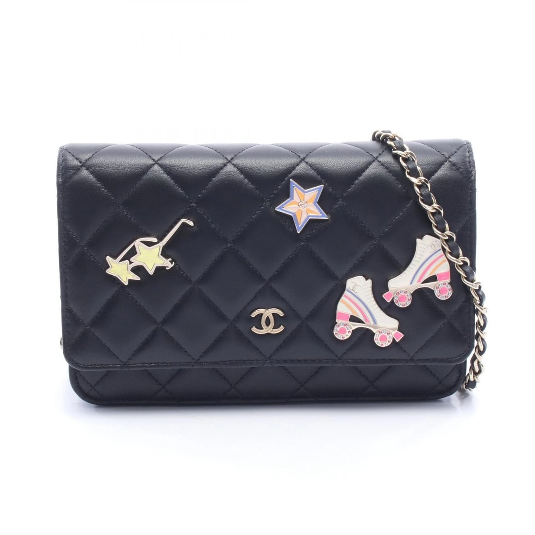CHANEL MATELASSE CHAIN SHOULDER BAG LAMBSKIN BLACK: CHANEL Matelasse Chain Shoulder Bag Lambskin Black Brand: CHANEL Type/Style: Shoulder Bag Material: Exterior Material Lambskin (sheep leather) Color: Exterior Color Black?ish colors Size: H:12cm x W:1