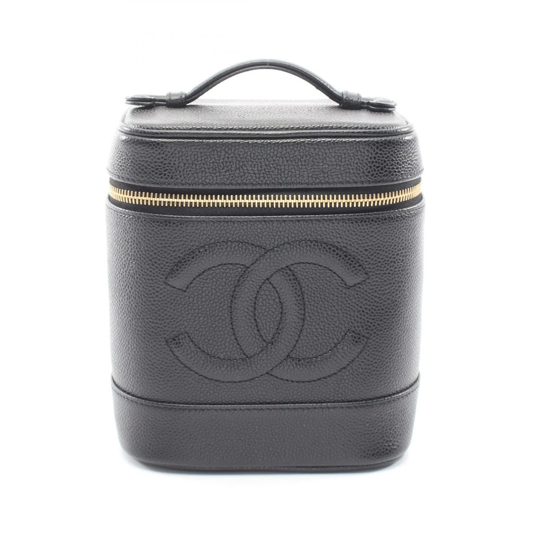 CHANEL COCO MARK VANITY HANDBAG CALFSKIN LEATHER: CHANEL COCO Mark Vanity Handbag Calfskin leather Brand: CHANEL Type/Style: Handbag Material: Exterior Material Grained Calfskin leather Color: Exterior Color Black?ish colors Size: H:17cm x W:15cm x D