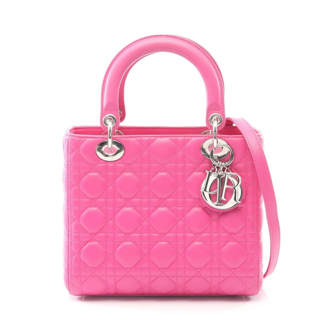 CHRISTIAN DIOR CANNAGE 2WAY TOTE HANDBAG LEATHER PINK: Christian Dior Cannage 2Way Tote Handbag leather Pink Brand: Dior Type/Style: Handbag Material: Exterior Material leather Color: Exterior Color Pink?ish colors Size: H:20cm x W:24cm x D:11cm (H:7.9" x