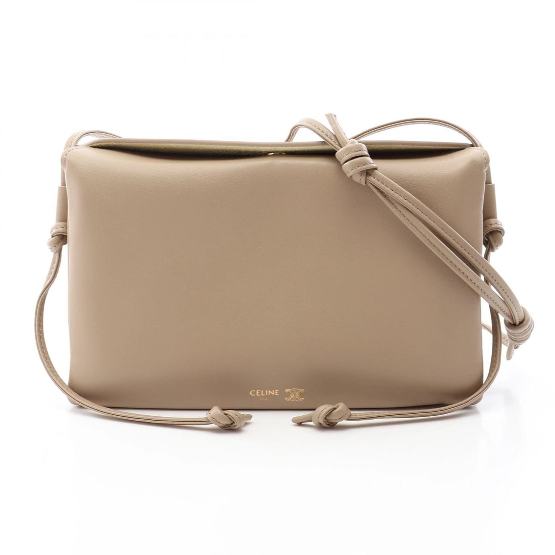 CELINE TRIO FLAP SHOULDER CROSSBODY BAG LEATHER BEIGE: CELINE Trio Flap Shoulder crossbody Bag leather Beige Brand: CELINE Type/Style: Shoulder Bag Material: Exterior Material leather Color: Exterior Color Beige?ish colors Size: H:13cm x W:22cm x D:/cm (H